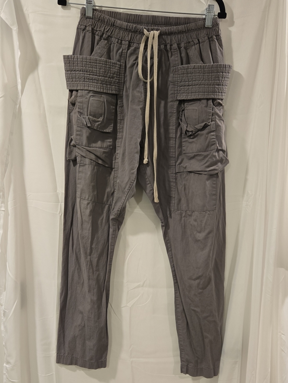 MNML Unisex Charcoal Gray Quilted Cargo Trousers Drop Crotch Size M